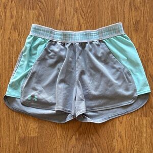 Under Armour Women's Gray and Mint Athletic Shorts
